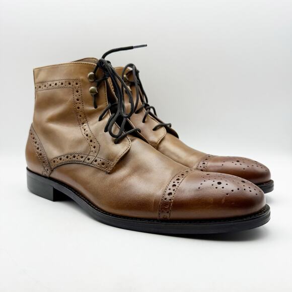 Johnston & Murphy Mens Tyndall Cap Toe Boot US 9.5 M Brown Leather EUC - Picture 3 of 10